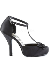CUTIEPIE-12 Pump | Black Genuine Satin-Pin Up Couture-D&