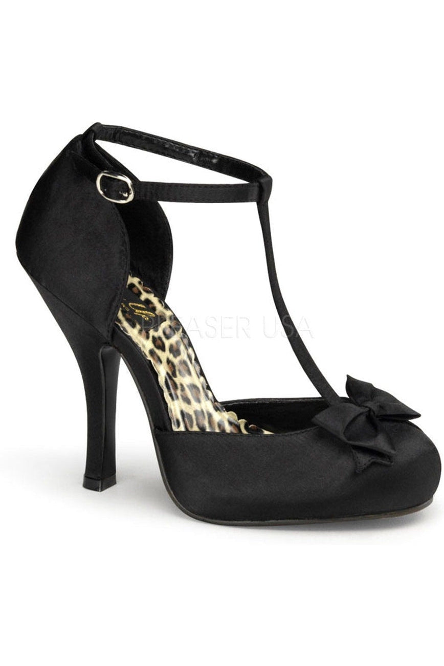 CUTIEPIE-12 Pump | Black Genuine Satin-Pin Up Couture-Black-D'Orsays-SEXYSHOES.COM