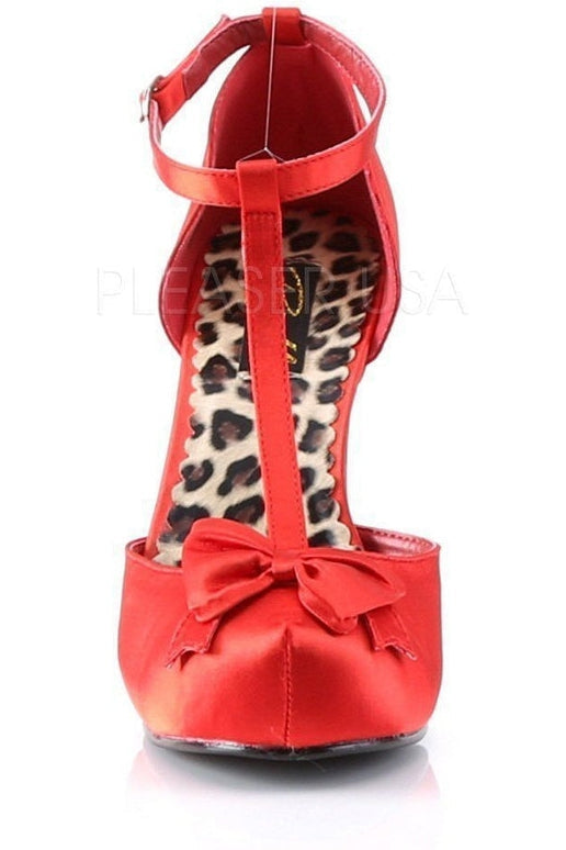 CUTIEPIE-12 Pump | Red Genuine Satin-Pin Up Couture-D'Orsays-SEXYSHOES.COM