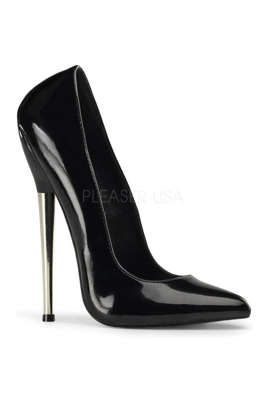 Devious DAGGER-01 Pump in Black Patent from SexyShoes.com