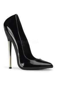 Devious DAGGER-01 Pump in Black Patent from SexyShoes.com