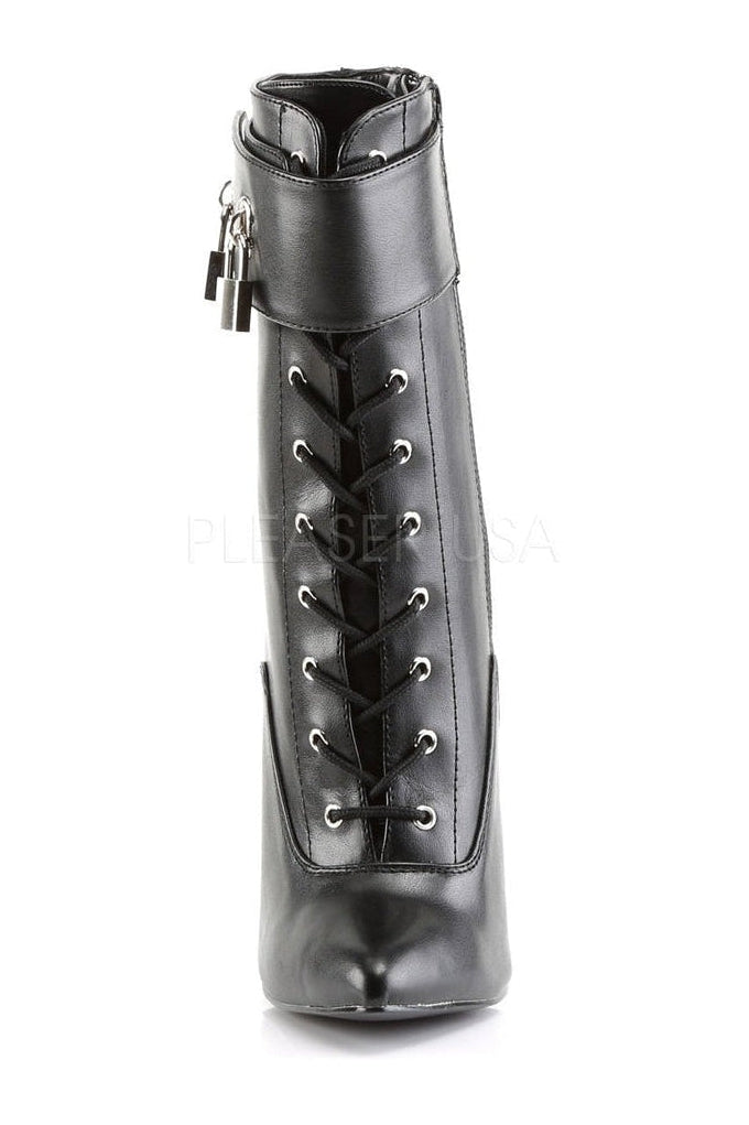 Devious DAGGER-1023 Ankle Boot in Black Faux Leather