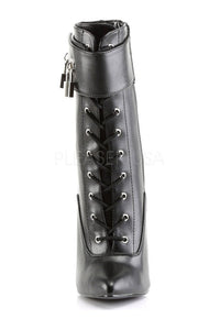 Devious DAGGER-1023 Ankle Boot in Black Faux Leather