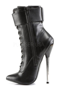 Devious DAGGER-1023 Ankle Boot in Black Faux Leather