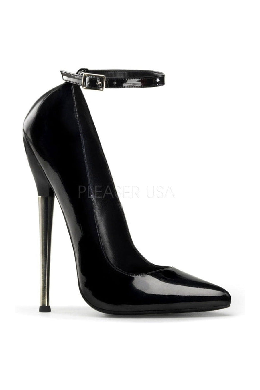 Devious DAGGER-12 Pump in Black Patent from SexyShoes.com