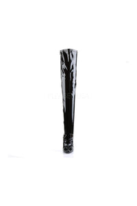 Devious DAGGER-3000 Thigh Boot in Black Patent