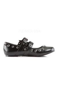 Demonia DAISY-03  Flat in Black Faux Leather