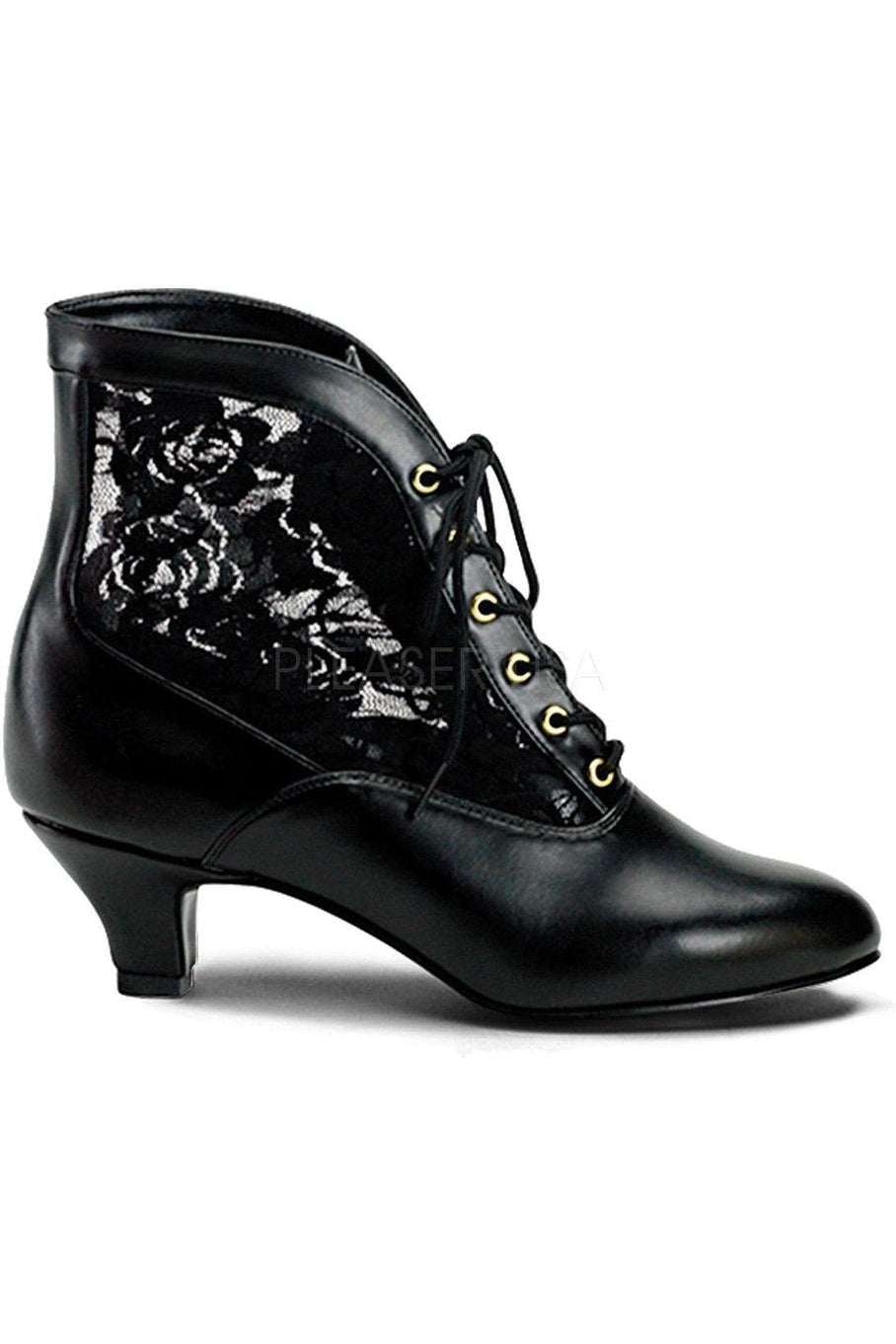 Funtasma DAME-05 Ankle Boot in Black Lace from SexyShoes.com