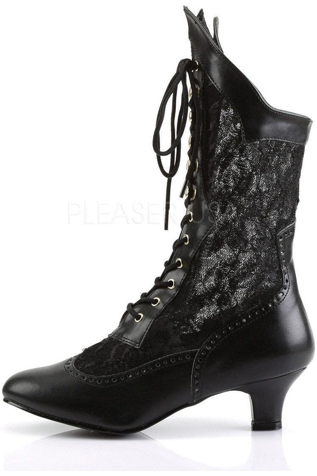 DAME-115 Ankle Boot | Black Lace-Funtasma-Ankle Boots-SEXYSHOES.COM