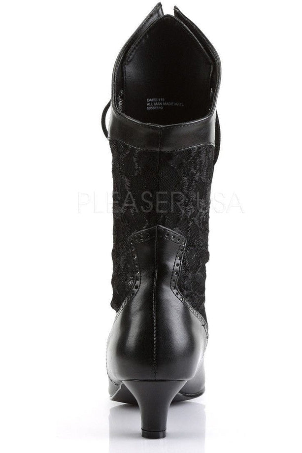 DAME-115 Ankle Boot | Black Lace-Funtasma-Ankle Boots-SEXYSHOES.COM