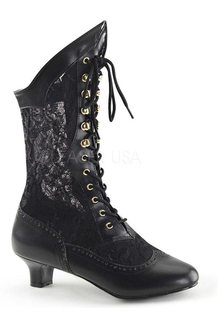 DAME-115 Ankle Boot | Black Lace-Funtasma-Black-Ankle Boots-SEXYSHOES.COM