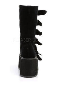 Demonia DAMNED-225  Knee Boot in Black Velvet