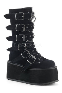 Demonia DAMNED-225  Knee Boot in Black Velvet from SexyShoes.com