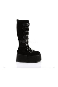 Demonia DAMNED-318  Knee Boot in Black Velvet