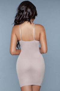 BeWicked Deep V Bodyshaper Dress in Nude 