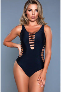 BeWicked Deep V Cutout One Piece Swimsuit in Black  from SexyShoes.com