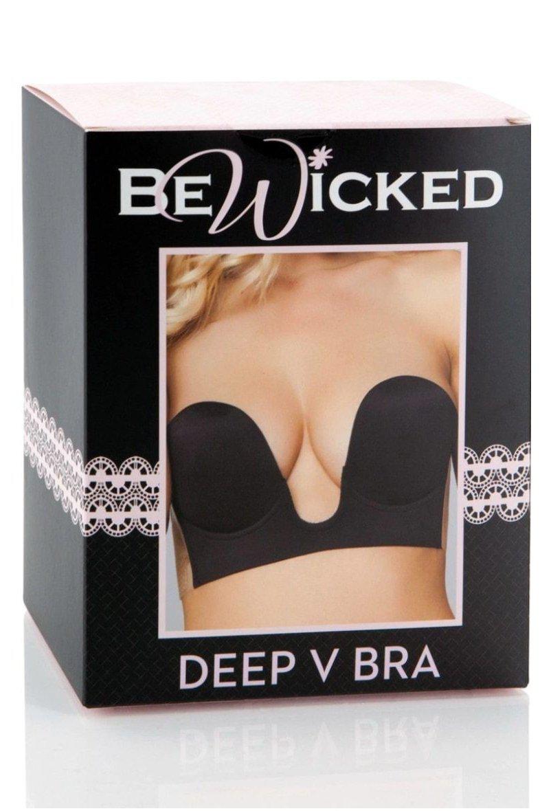 Deep V Silicone Bra-Body Enhancers-BeWicked-Black-A CUP-SEXYSHOES.COM