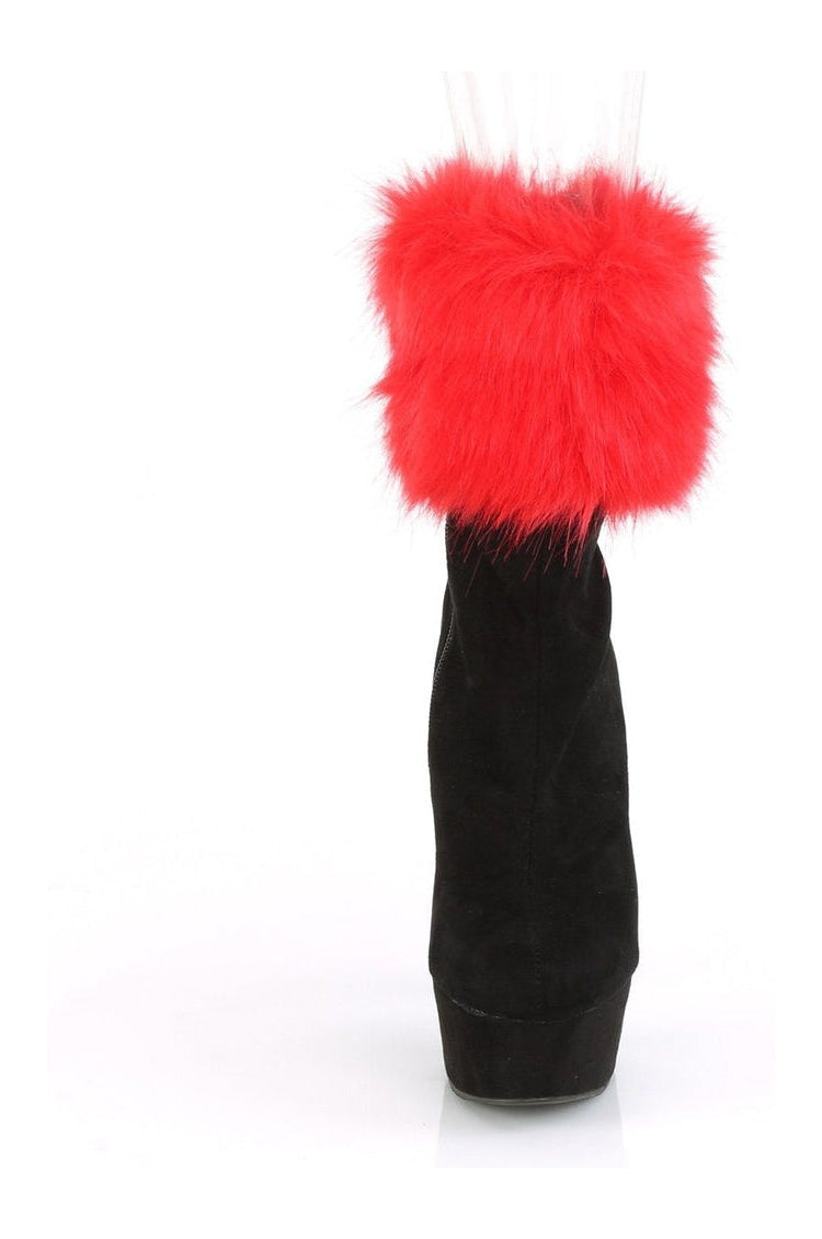 Pleaser DELIGHT-1000 Exotic Boot in Black Faux Suede