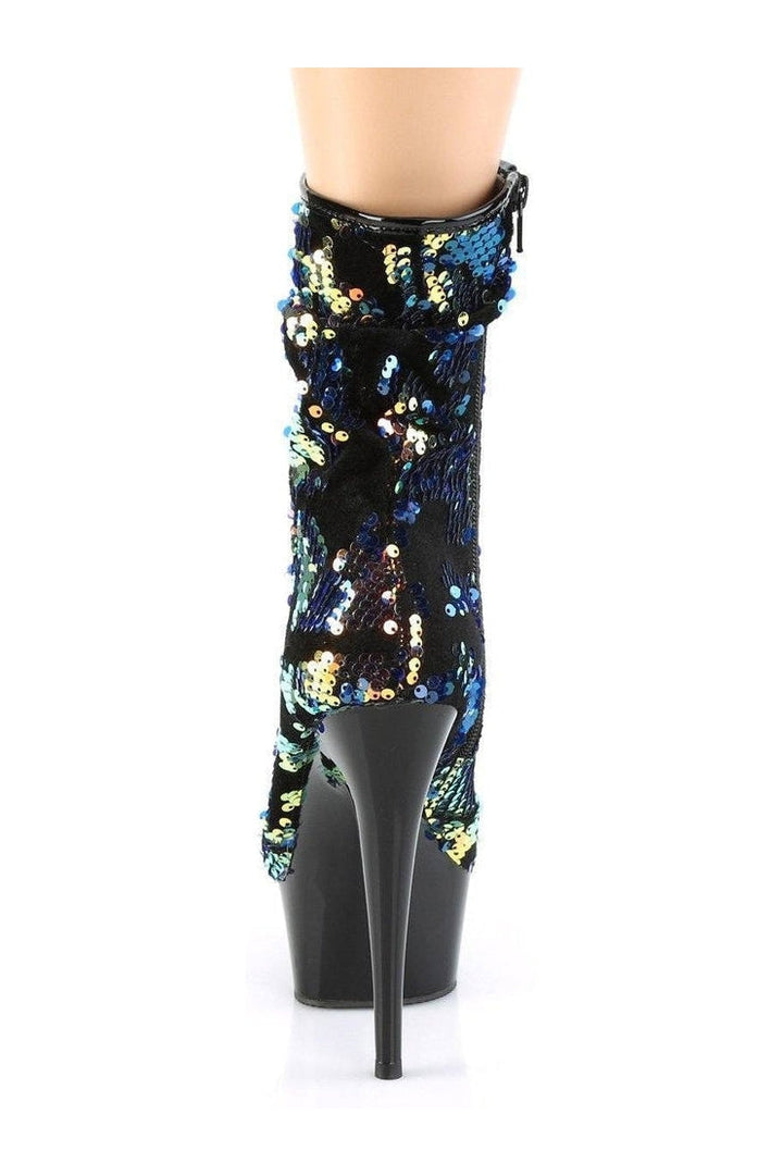 DELIGHT-1004 Stripper Boot | Blue Sequins-Pleaser