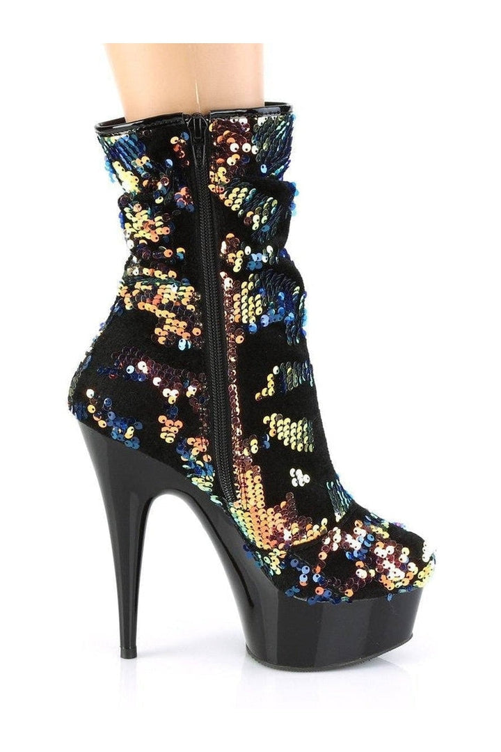 DELIGHT-1004 Stripper Boot | Blue Sequins-Pleaser