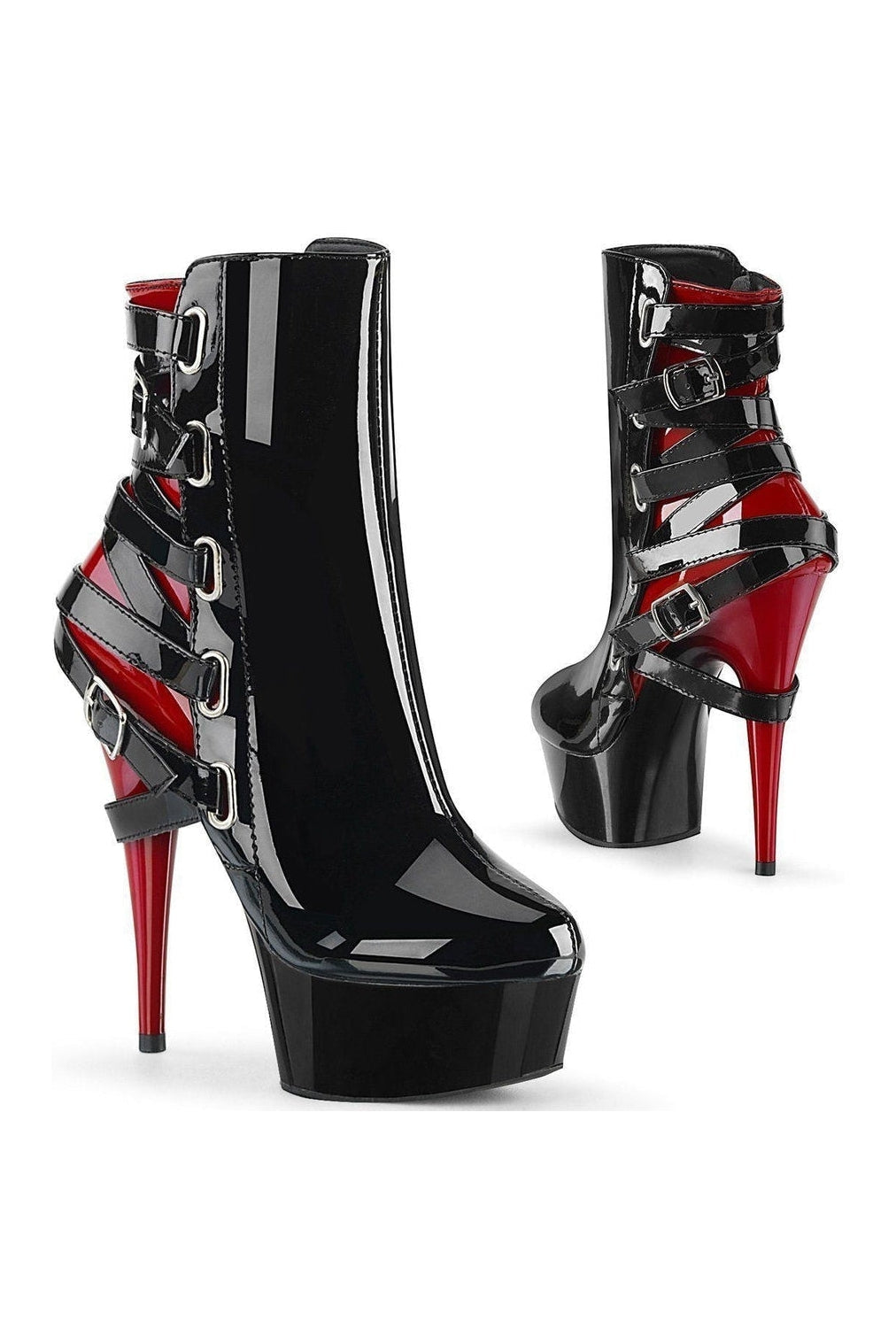 DELIGHT-1012 Stripper Boot | Black Patent-Pleaser