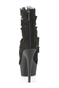 DELIGHT-1014 Exotic Ankle Boot | Black Faux Suede-Ankle Boots-Pleaser-SEXYSHOES.COM
