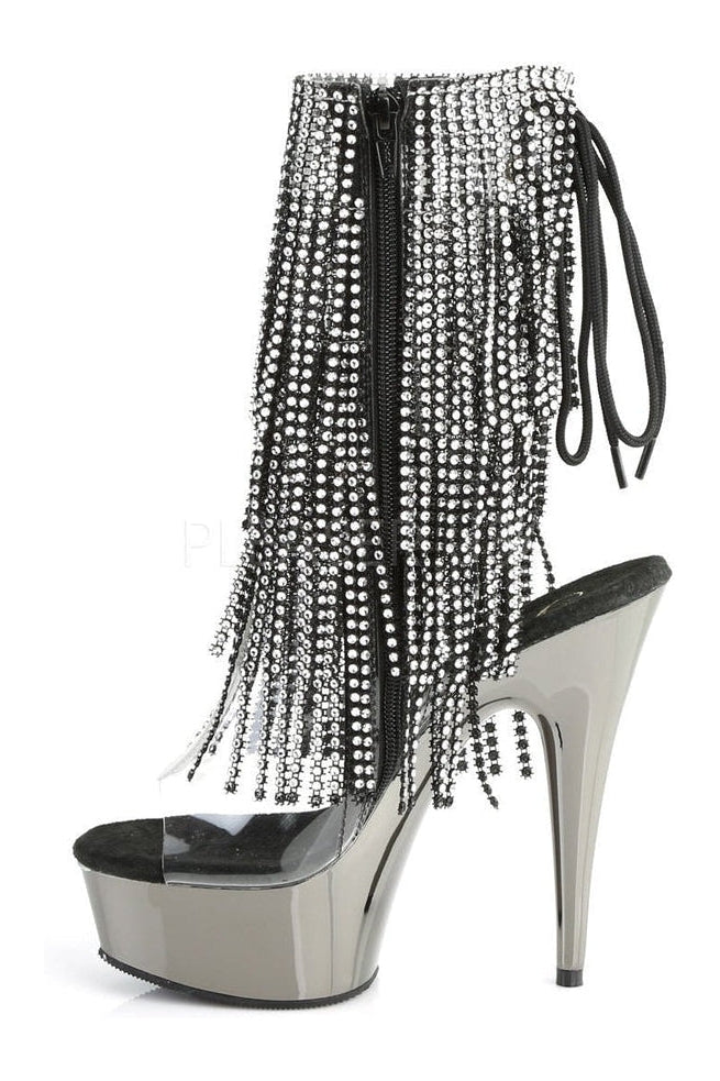 Pleaser DELIGHT-1017RSF Platform Boot in Black Vinyl