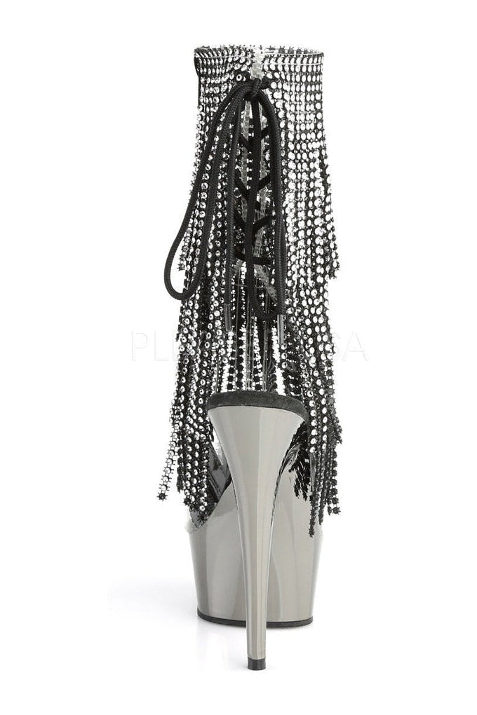 Pleaser DELIGHT-1017RSF Platform Boot in Black Vinyl