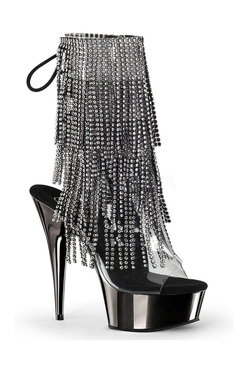 Pleaser DELIGHT-1017RSF Platform Boot in Black Vinyl from SexyShoes.com