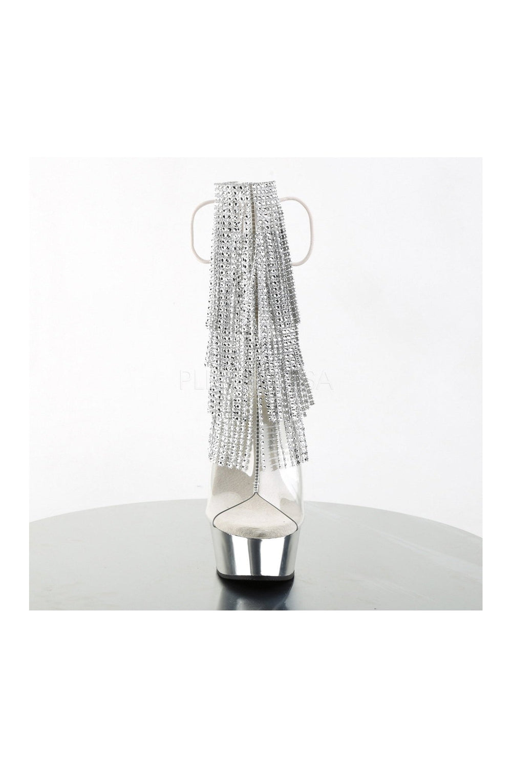 Pleaser DELIGHT-1017RSF Platform Boot in Clear Vinyl