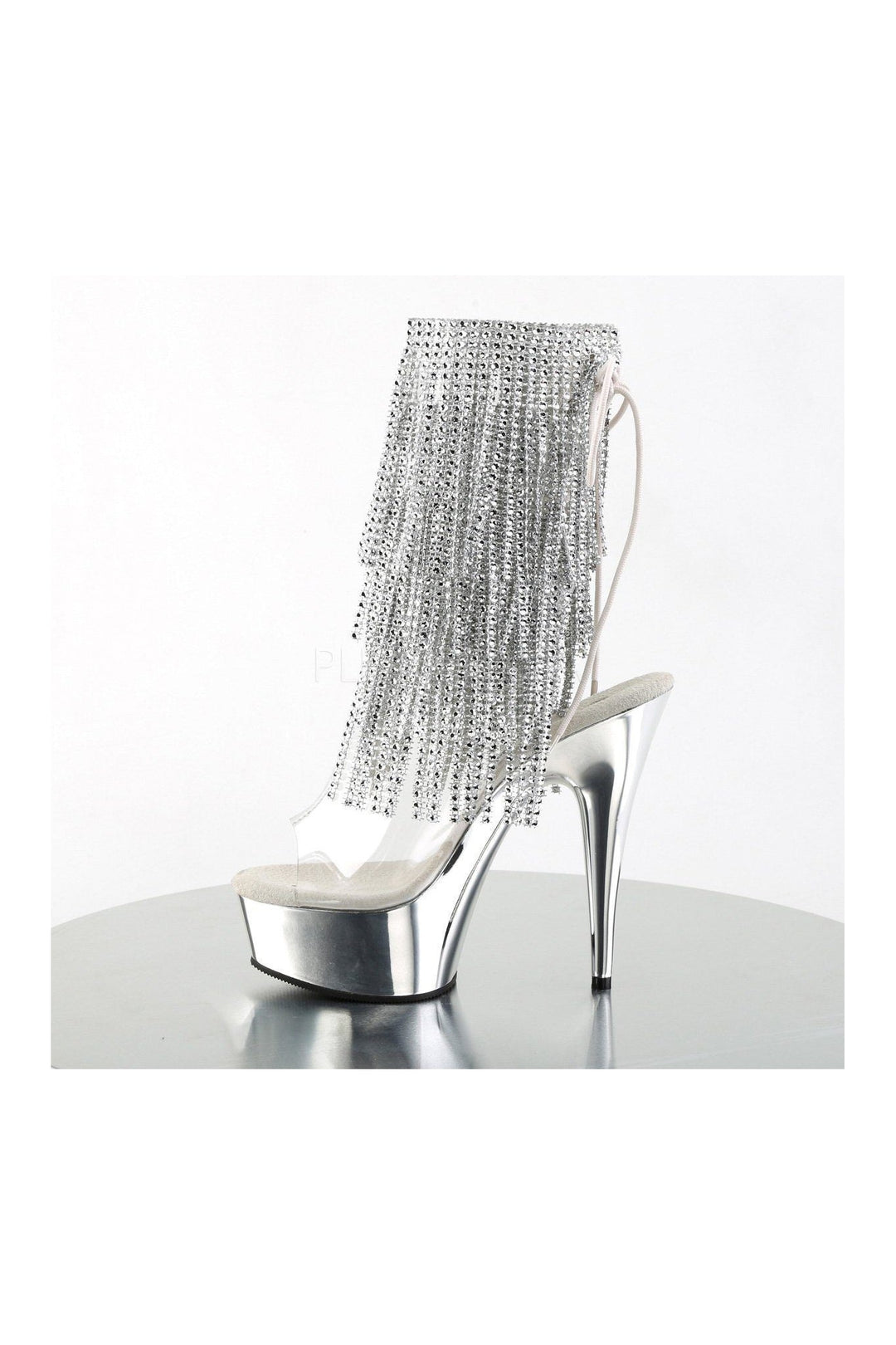 DELIGHT-1017RSF Platform Boot | Clear Vinyl-Pleaser-Ankle Boots-SEXYSHOES.COM