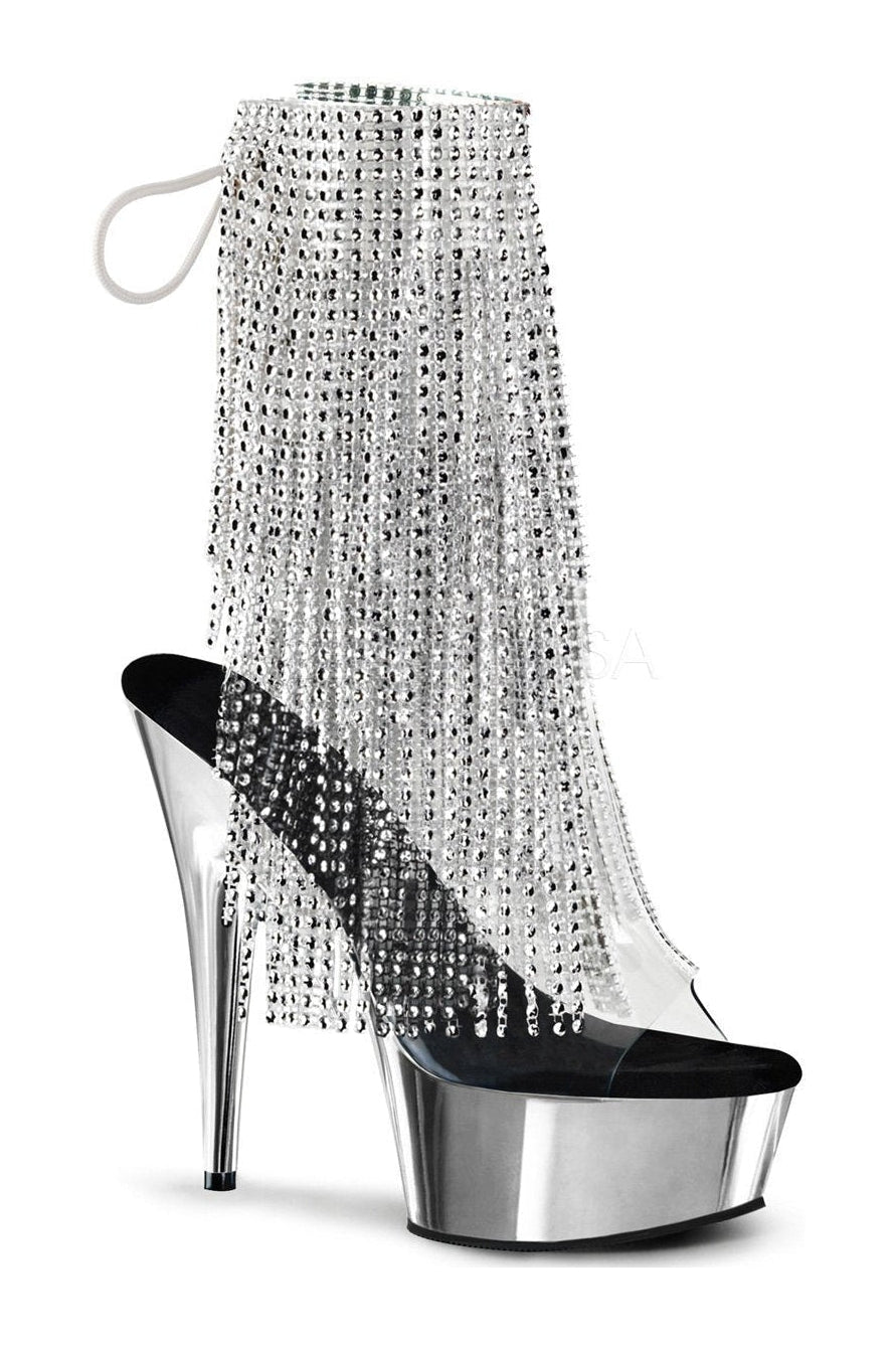 Pleaser Clear Ankle Boots Platform Stripper Shoes | Buy at Sexyshoes.com