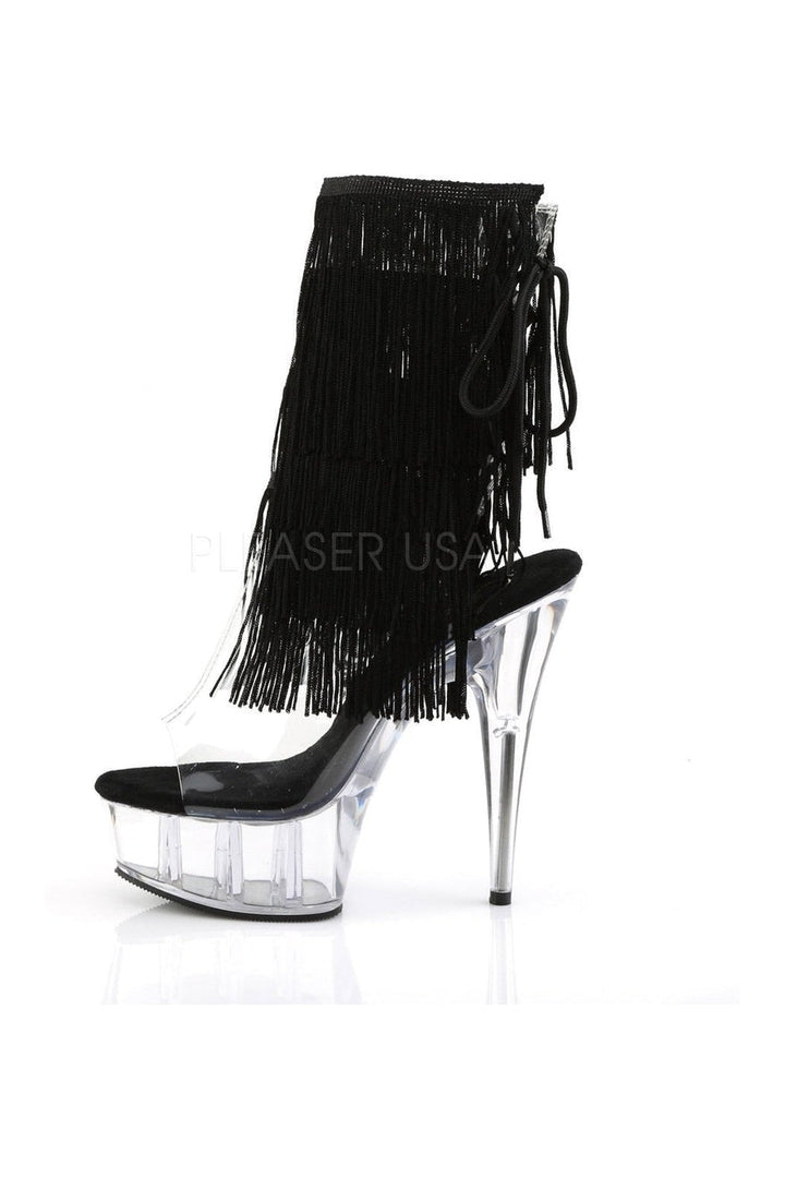 DELIGHT-1017TF Platform Boot | Black Vinyl-Pleaser-Ankle Boots-SEXYSHOES.COM
