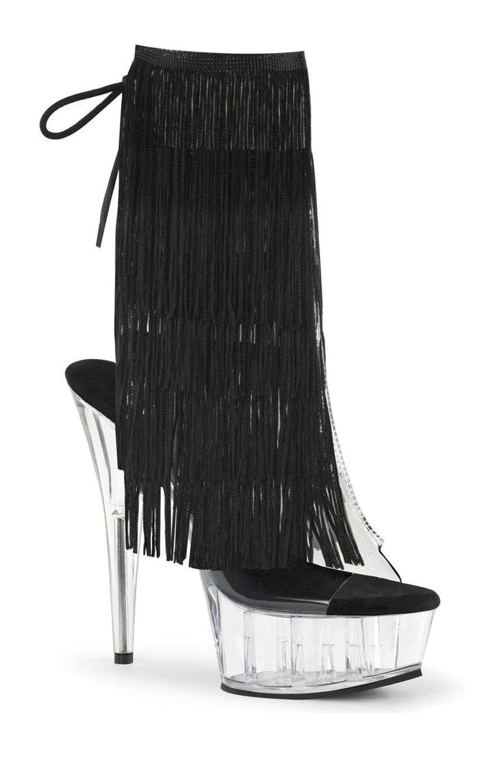 DELIGHT-1017TF Platform Boot | Black Vinyl-Pleaser-Black-Ankle Boots-SEXYSHOES.COM