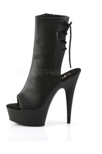 Pleaser DELIGHT-1018 Platform Boot in Black Faux Leather