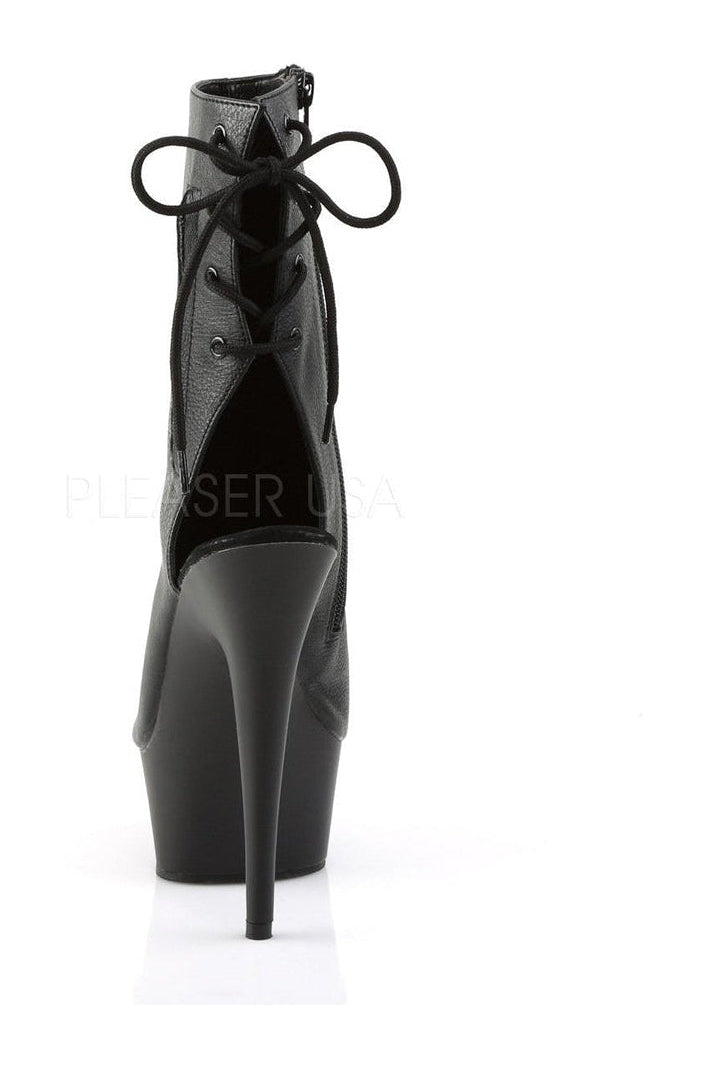 Pleaser DELIGHT-1018 Platform Boot in Black Faux Leather
