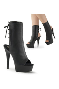 Pleaser DELIGHT-1018 Platform Boot in Black Faux Leather from SexyShoes.com