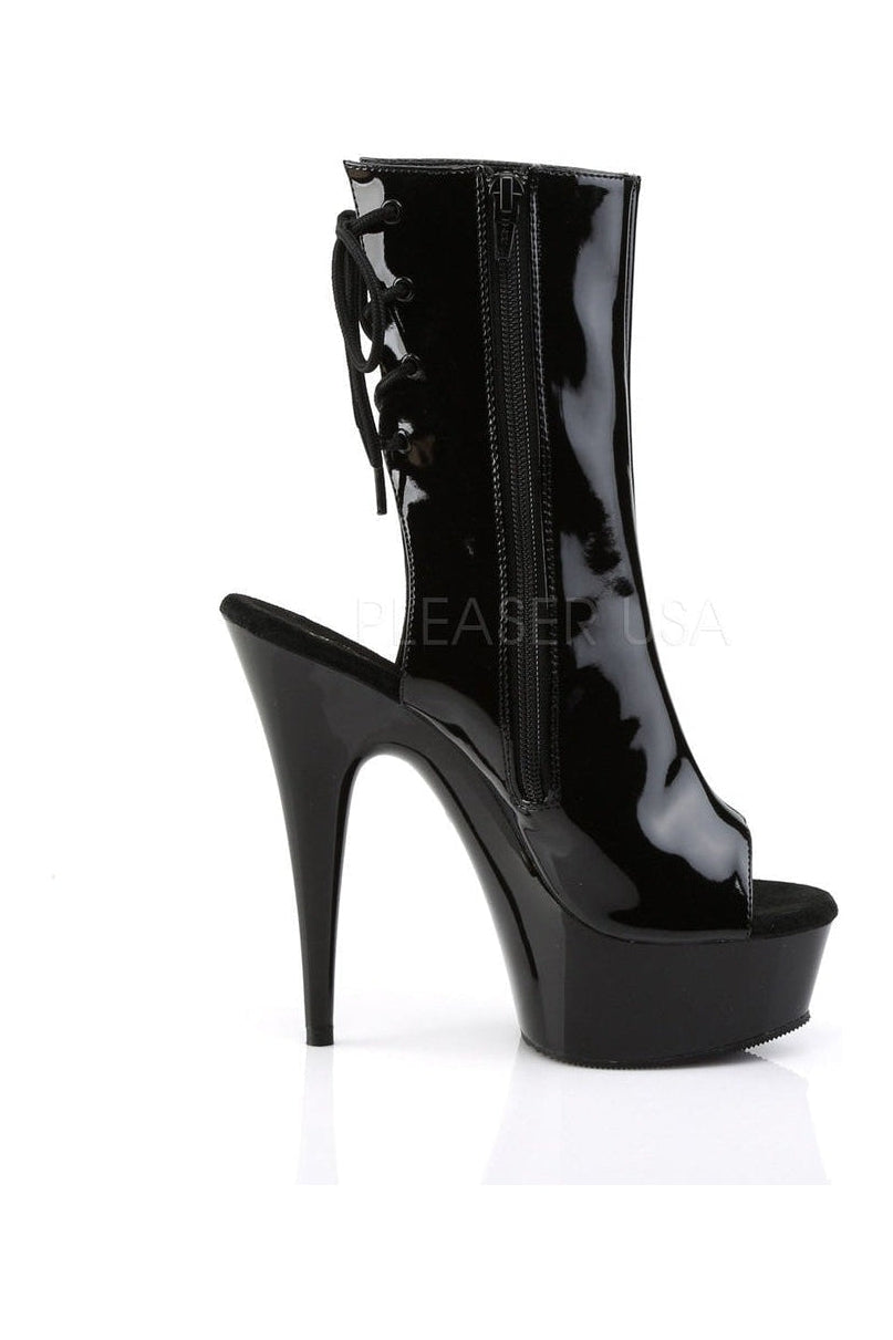 DELIGHT-1018 Platform Boot | Black Patent-Pleaser-Ankle Boots-SEXYSHOES.COM