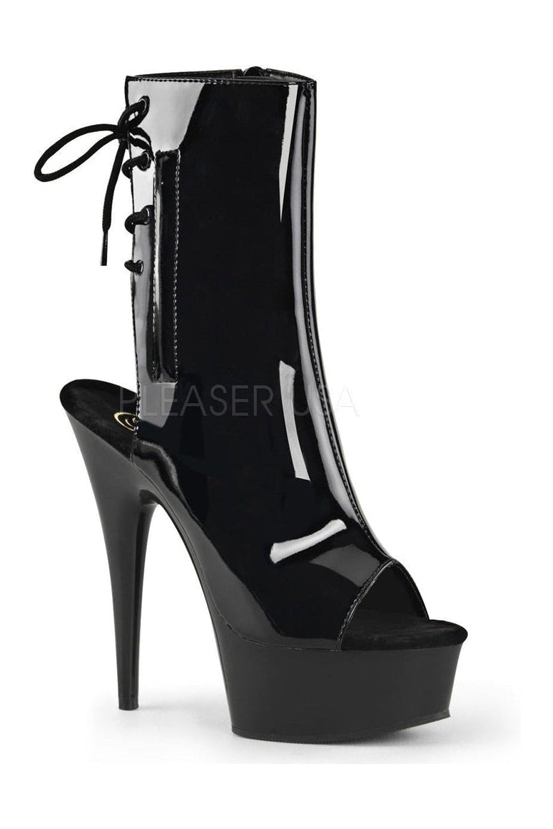 Pleaser DELIGHT-1018 Platform Boot in Black Patent from SexyShoes.com