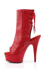 Pleaser DELIGHT-1018 Platform Boot in Red Faux Leather