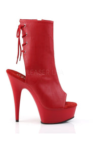 Pleaser DELIGHT-1018 Platform Boot in Red Faux Leather