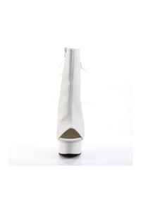 Pleaser DELIGHT-1018 Platform Boot in White Faux Leather