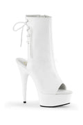 DELIGHT-1018 Platform Boot  | White Faux Leather