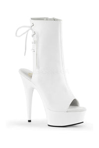 Pleaser DELIGHT-1018 Platform Boot in White Faux Leather from SexyShoes.com