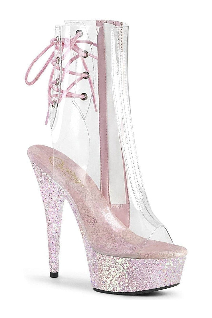 DELIGHT-1018C Stripper Boot | Clear Vinyl-Pleaser