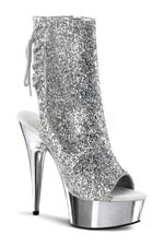 DELIGHT-1018G Platform Boot  | Silver Glitter