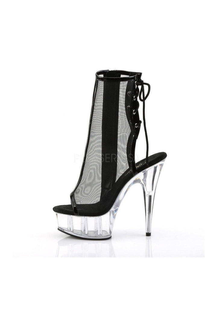 DELIGHT-1018MSH Platform Boot | Black Mesh-Pleaser-Ankle Boots-SEXYSHOES.COM