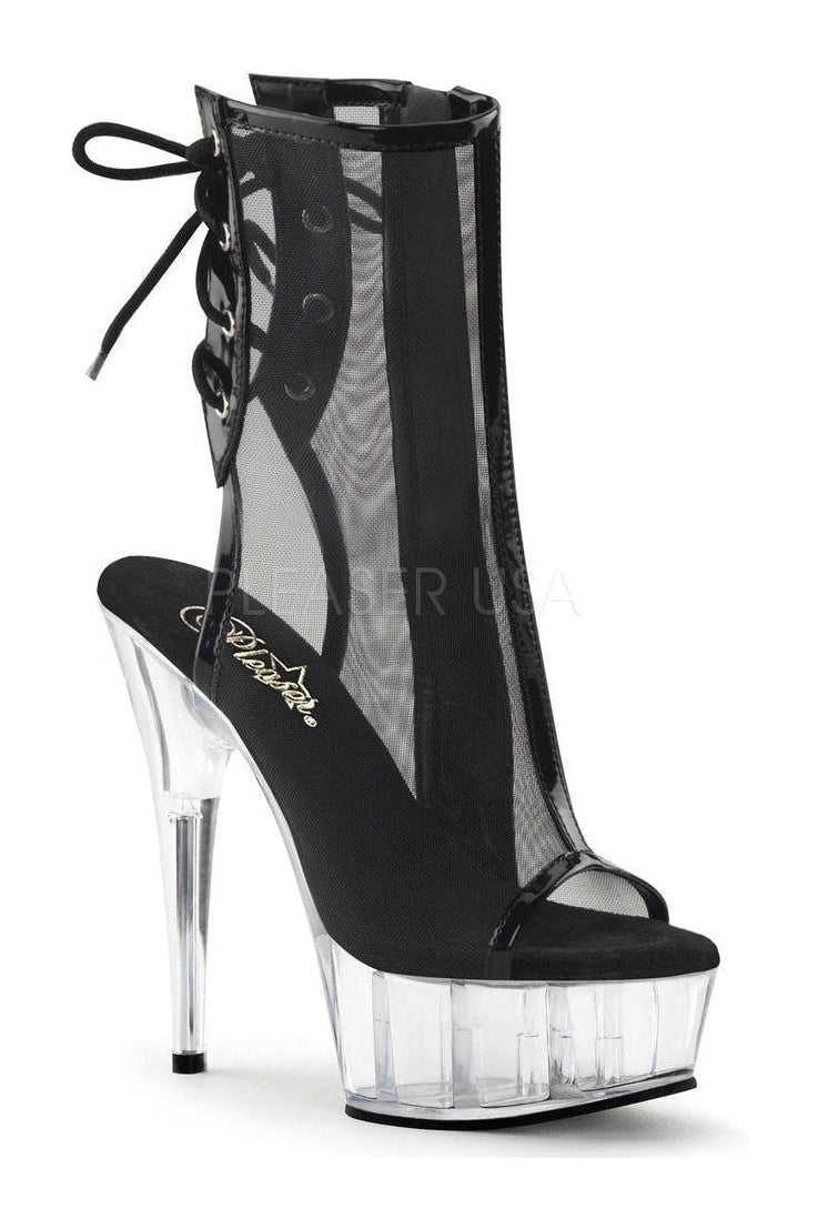 DELIGHT-1018MSH Platform Boot | Black Mesh-Pleaser-Black-Ankle Boots-SEXYSHOES.COM