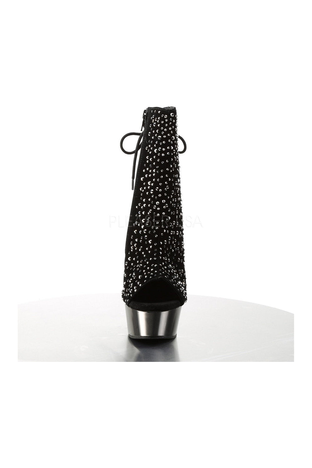 Pleaser DELIGHT-1018RS Platform Boot in Black Velvet