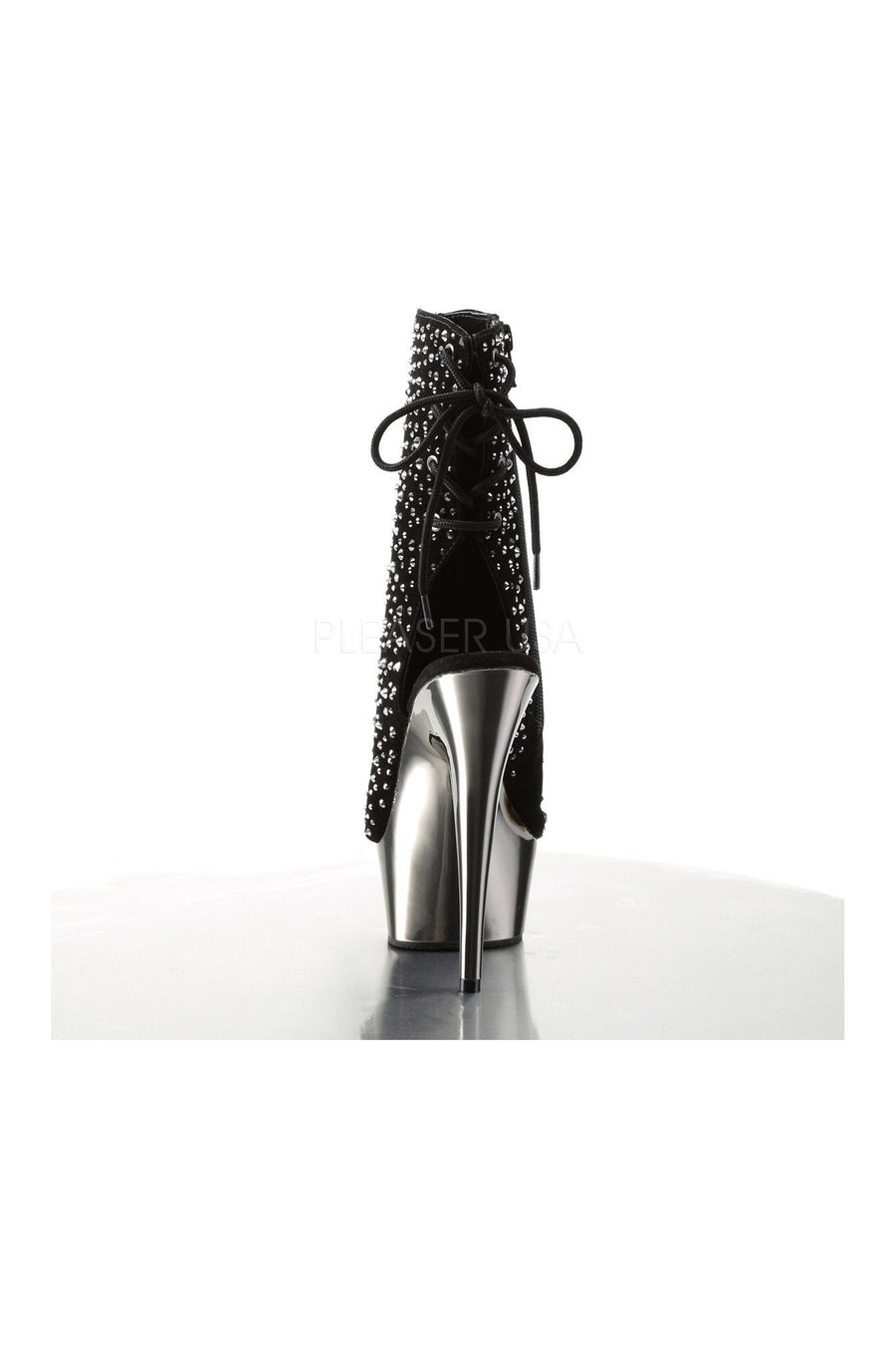 Pleaser DELIGHT-1018RS Platform Boot in Black Velvet